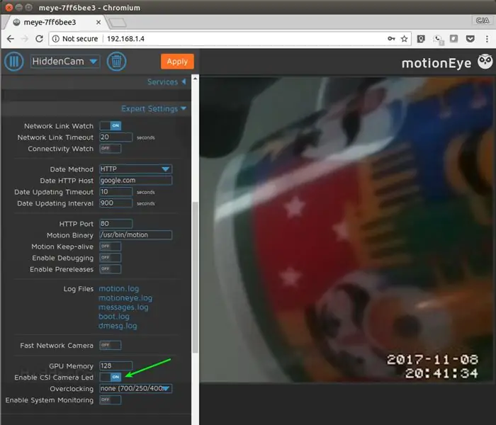 Configurando MotionEye