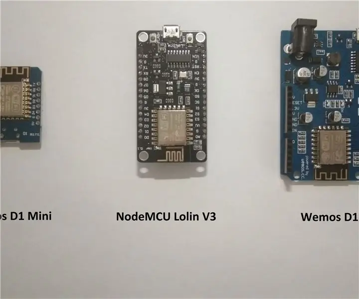 Кара Менггунакан Wemos D1 R1 / Wemos D1 Mini / NodeMCU: 7 шагов