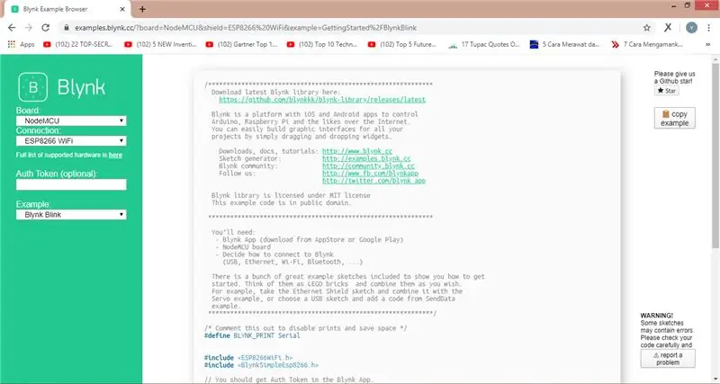 Sketch Blynk Pada Arduino IDE