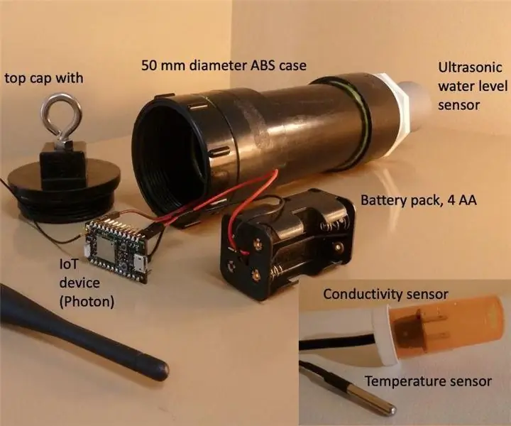 წყლის ტემპერატურა რეალურ დროში, გამტარობა და წყლის დონის მრიცხველი: 6 ნაბიჯი (სურათებით)