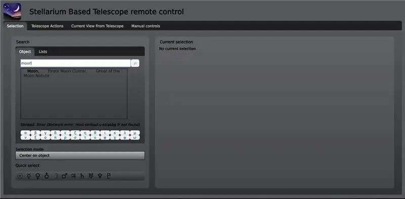 Sistema IOT baseado na Web para controle de telescópio