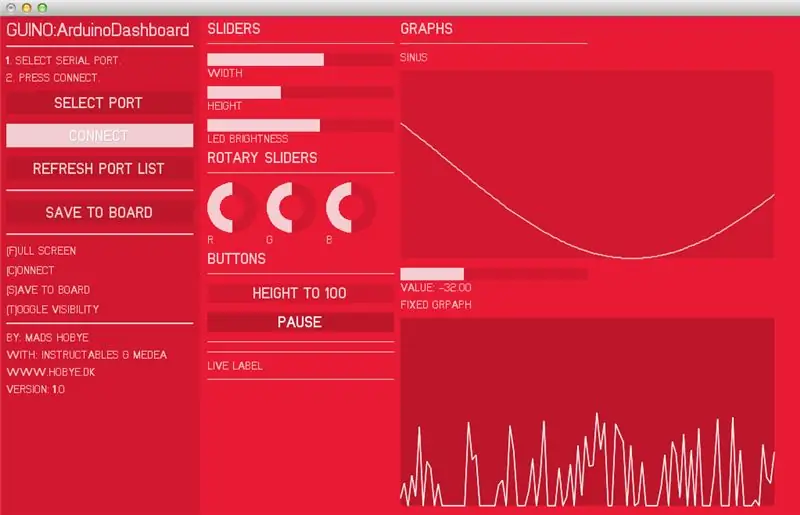 Guino: Dashboard สำหรับ Arduino ของคุณ: 4 ขั้นตอน (พร้อมรูปภาพ)