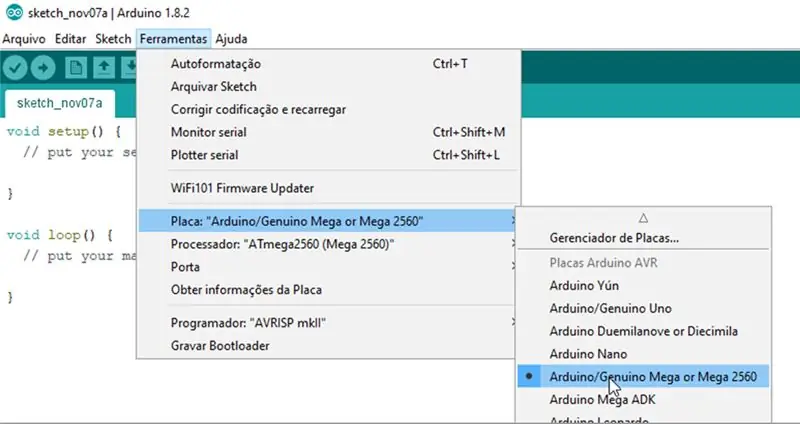 Configurar o ambiente IDE do Arduino