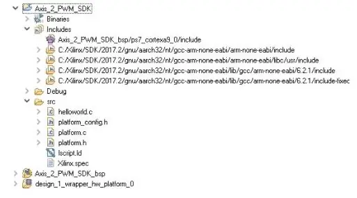 Budování modulu PWM- vytvořte novou aplikaci v sadě Xilinx SDK