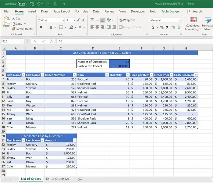 Erstellen eines Makros in Microsoft Excel