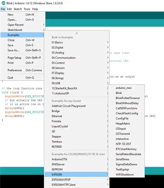 Memprogramkan Ujian Wemos - Blink