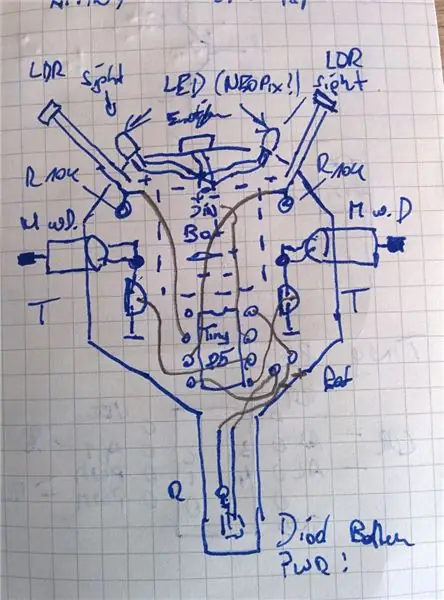 Mini seguidor de luz activo ATTiny-RAT, ATTINY