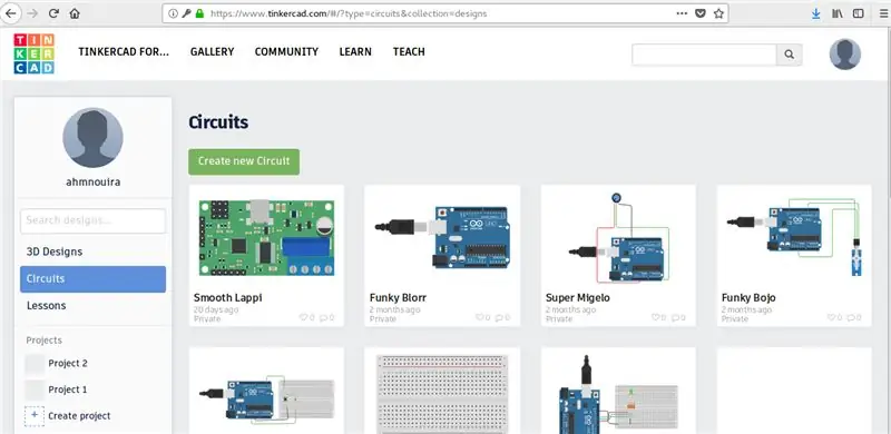 Nenda kwa Mizunguko ya TinkerCad