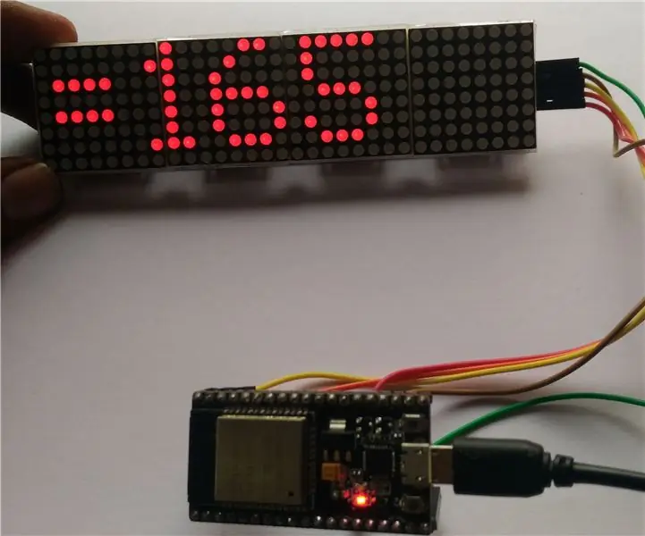 RULLENDE INSTAGRAMFØLGERE I 8X32 LED DOT MATRIX DISPLAY VED BRUG AF ESP32: 4 trin