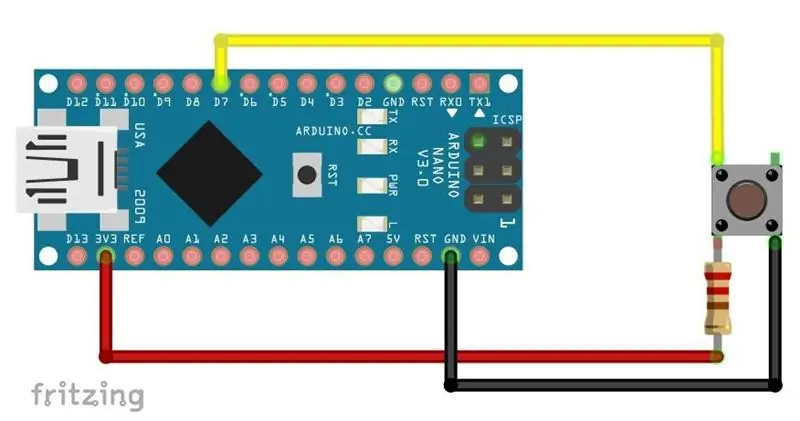 Schakel LED in met een drukknop