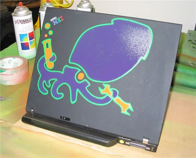 Stencil di vernice spray per laptop