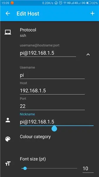 Android -puhelimen yhdistäminen RPi: hen SSH: n kautta