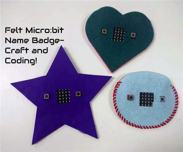 Felt Micro: Insignă de nume bit - Craft + Coding !: 6 pași (cu imagini)