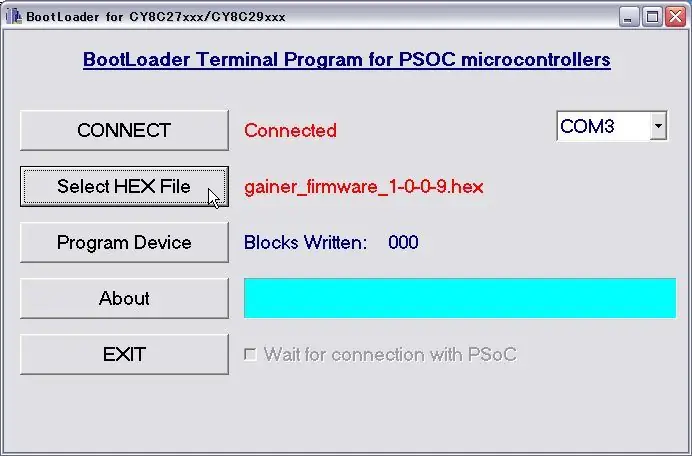 Seleccioneu un fitxer hexadecimal