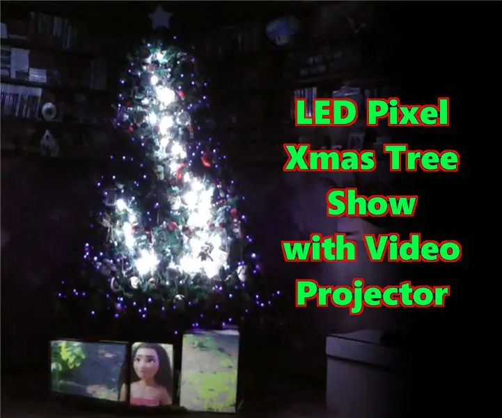 LED -kersboom met videoprojektor (Rasp Pi): 7 stappe (met foto's)