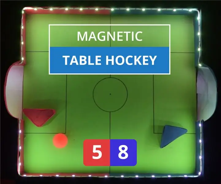 Hockey sur table magnétique bricolage avec carton, lumières RVB et capteurs : 11 étapes (avec photos)