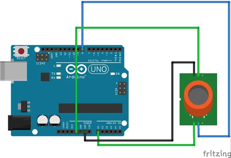 Perakitan Sirkuit Dengan Sensor Gas MQ5