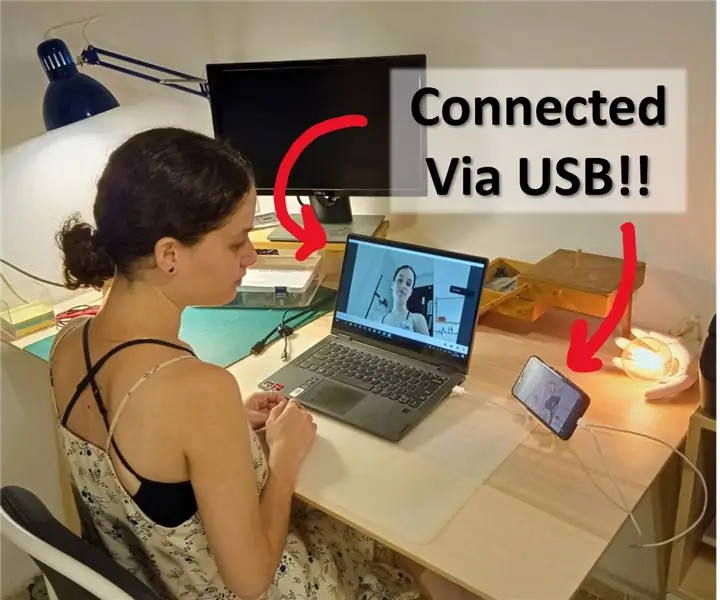 סמארטפון אנדרואיד כ- USB (!!) מצלמת רשת: 8 שלבים (עם תמונות)