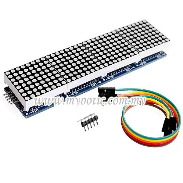 4 ühes MAX7219 punktmaatriksi kuvamooduli õpetus Arduino UNO abil