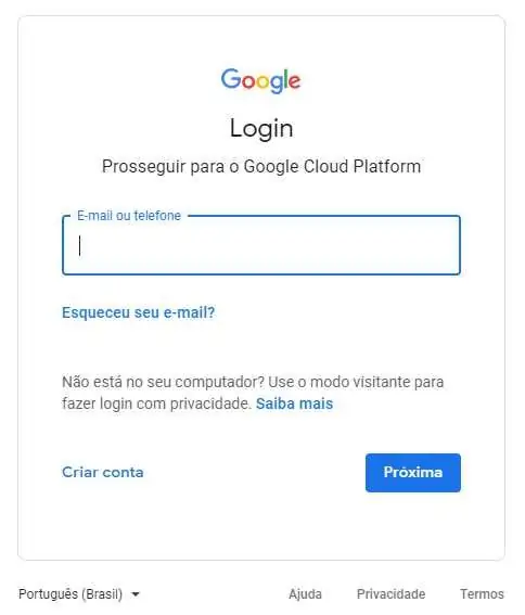 Google Cloud bejelentkezés