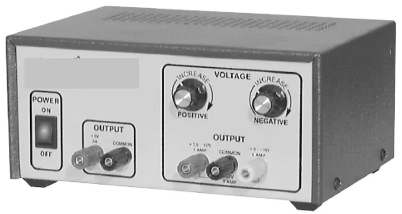 AC till +15V, -15V 1A Variabel och 5V 1A fast bänk DC -nätaggregat