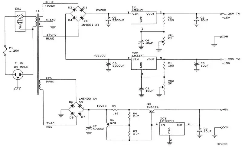 Diagrama de circuito y componentes necesarios