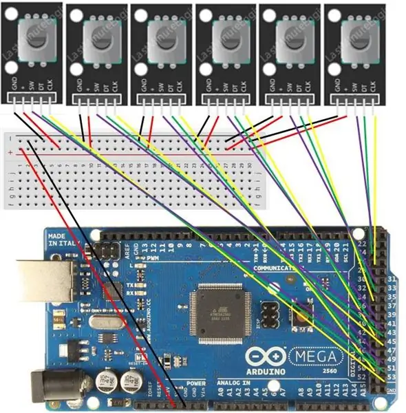 Conecte os codificadores rotativos