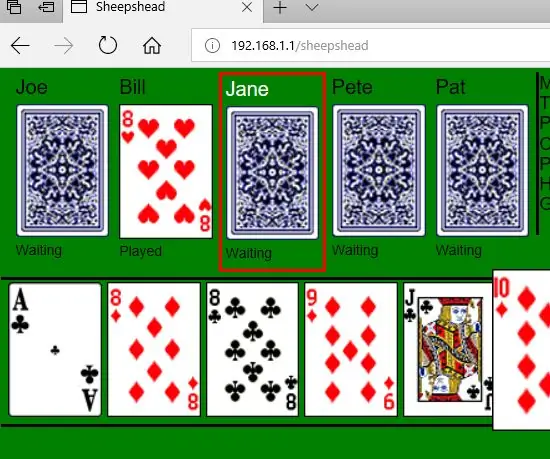 Permainan Kartu Sheepshead Dengan Esp8266: 4 Langkah