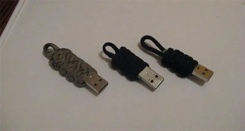 เคสแฟลชไดรฟ์ USB Paracord อย่างง่าย: 8 ขั้นตอน