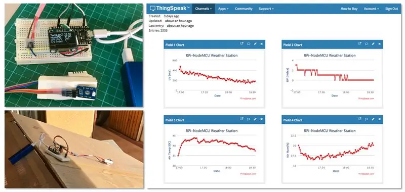 IoT קל: לכידת נתוני מזג אוויר מרוחקים: UV וטמפרטורת אוויר ולחות