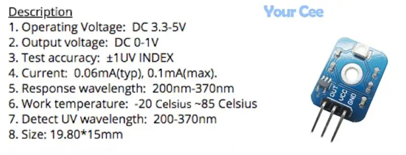 Le capteur UV analogique