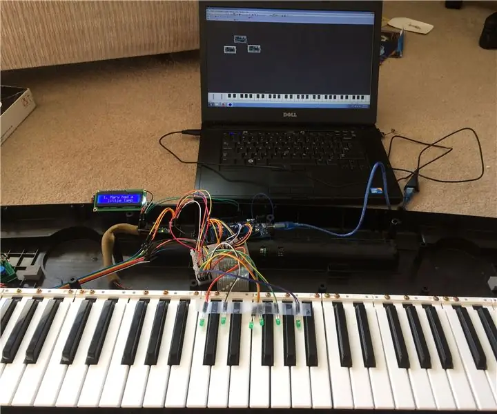 Arduino MIDI -näppäimistö, jossa laulunopetus -LEDit: 8 vaihetta