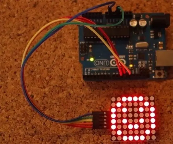 Arduino Max7219 LED matricas displeja apmācība: 4 soļi