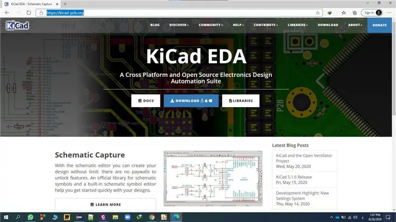 გახსენით KiCAD ვებ გვერდი