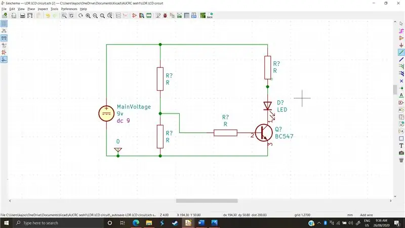 একটি KiCad সার্কিট অনুকরণ