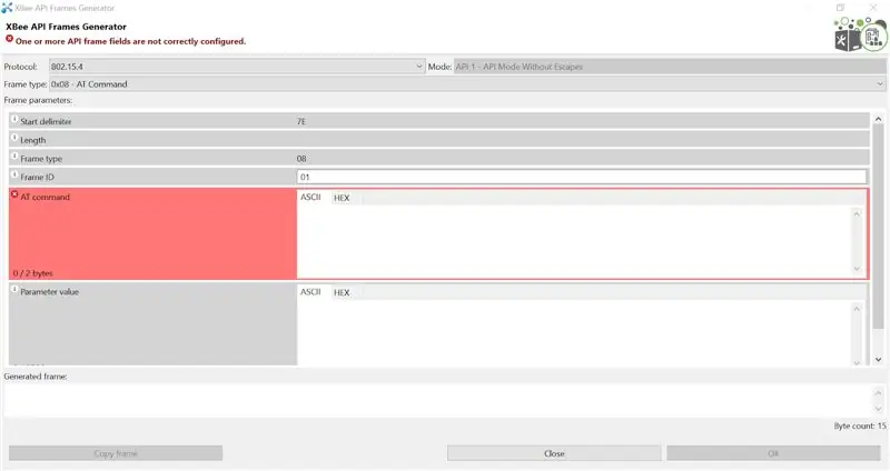 Konfigurieren Sie den Frames Generator zum Generieren eines AT-Befehls