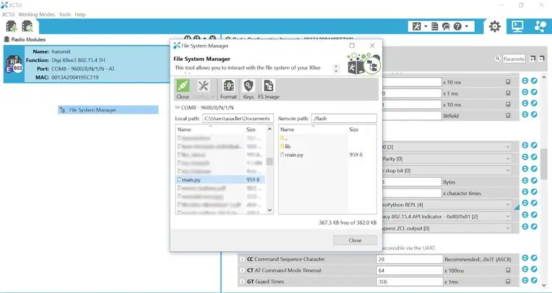 Trascina il tuo codice nel File System Manager