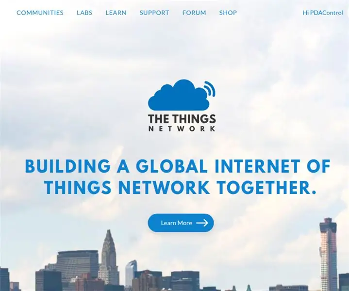 Introduksjon og opprett konto i Platform the Things Network IoT LoRaWAN: 6 trinn