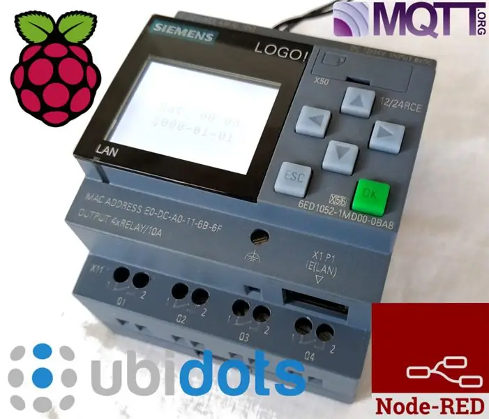 Plataforma de integração Ubidots com LOGO! Siemens usando Node-RED