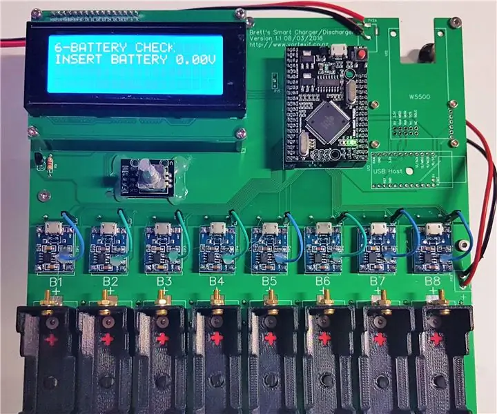 Arduino ASCD 8x 18650 ухаалаг цэнэглэгч / цэнэглэгчийг ESP8266 тоног төхөөрөмжийн цуваа болгон өөрчлөх: 4 алхам