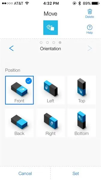 I-tap ang Ilipat ang Tag, Mag-swipe pakanan sa Orientaion