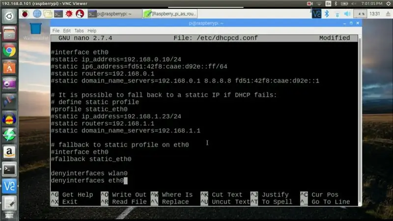 Desactiveu la configuració DHCP per a Wlan0 i Eth0