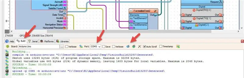 Generați, compilați și încărcați codul Arduino