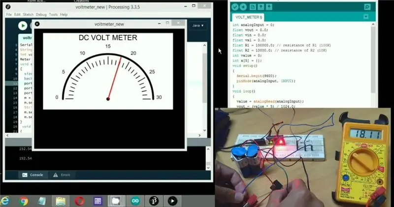 Voltímetro DIY usando Arduino e processamento