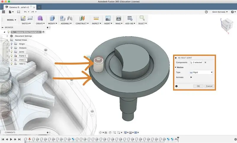 Voeg starre as-built verbindingen toe aan de rotorsubassemblage