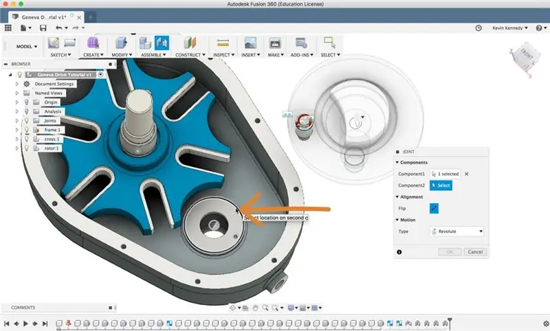 Pagdaragdag ng isang Revolute Joint sa Rotor Subass Assembly