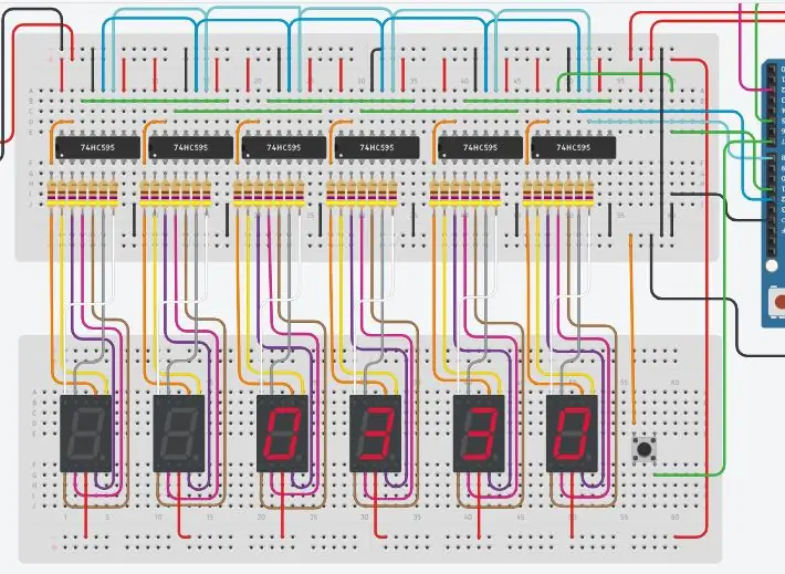 Simulering av stor og kompleks krets (klokke med termometer og luxmåler)