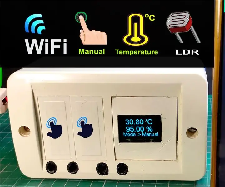 Automatización del hogar con relé de control de temperatura LDR con sensor táctil NodeMCU: 16 pasos