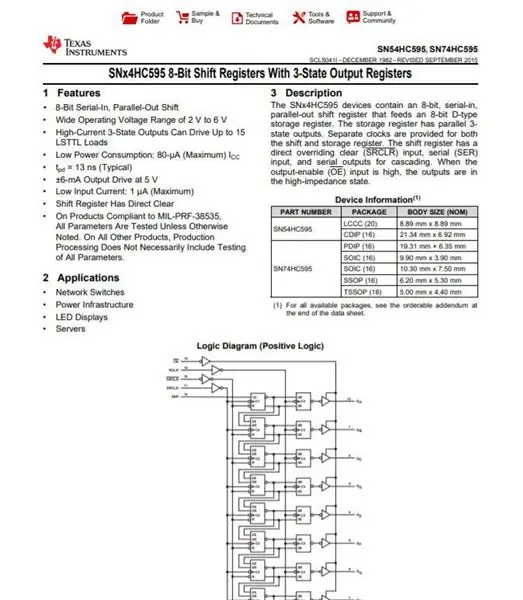 Over 74HC595 Schakelregister