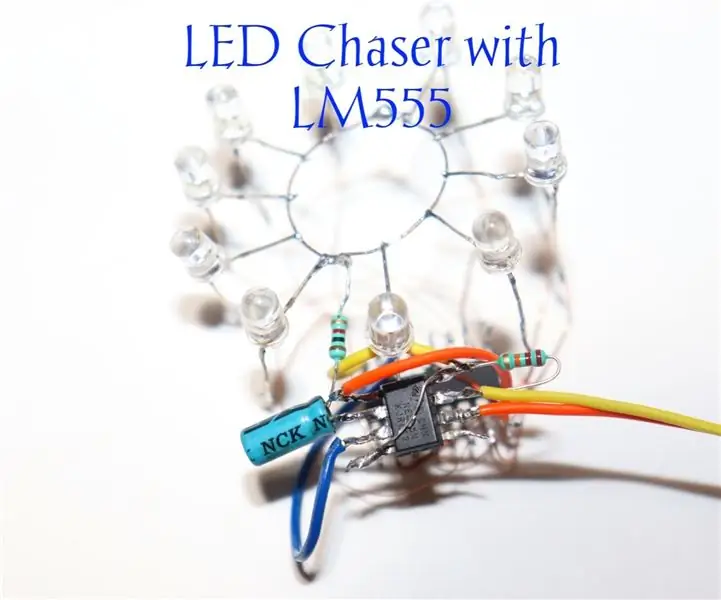 Com fer LED Chaser mitjançant 4017 i LM555 IC: 11 passos